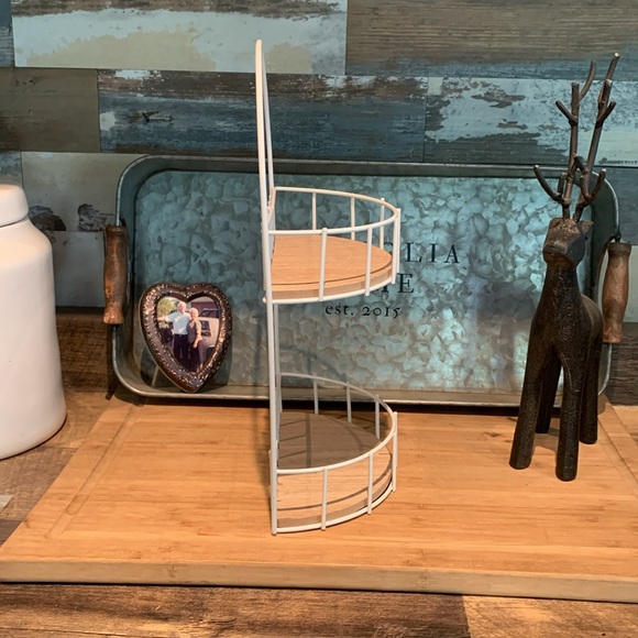 Perfect wood and metal tiered tray! - Picture 2 of 6